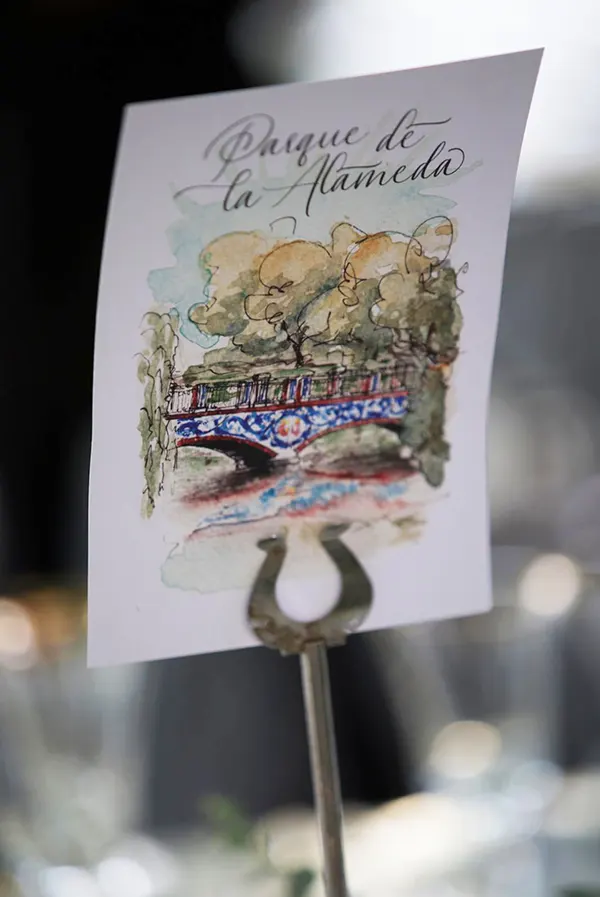 mesero boda en acuarela personalizado