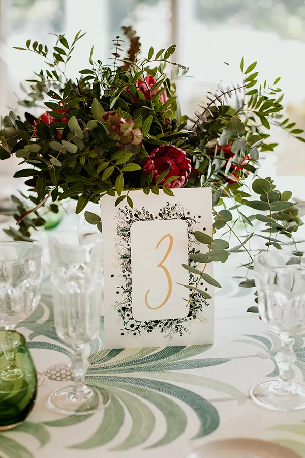 Meseros personalizados con acuarela